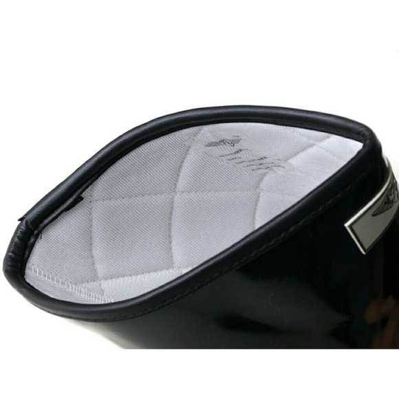 Women's Rainboots, Mid Calf Quilted Rain Boots, #1523, Black - Picture 3 of 4